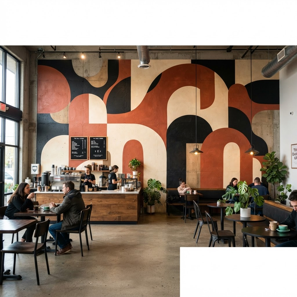 Cafe Terra — Interior mural, acrylic